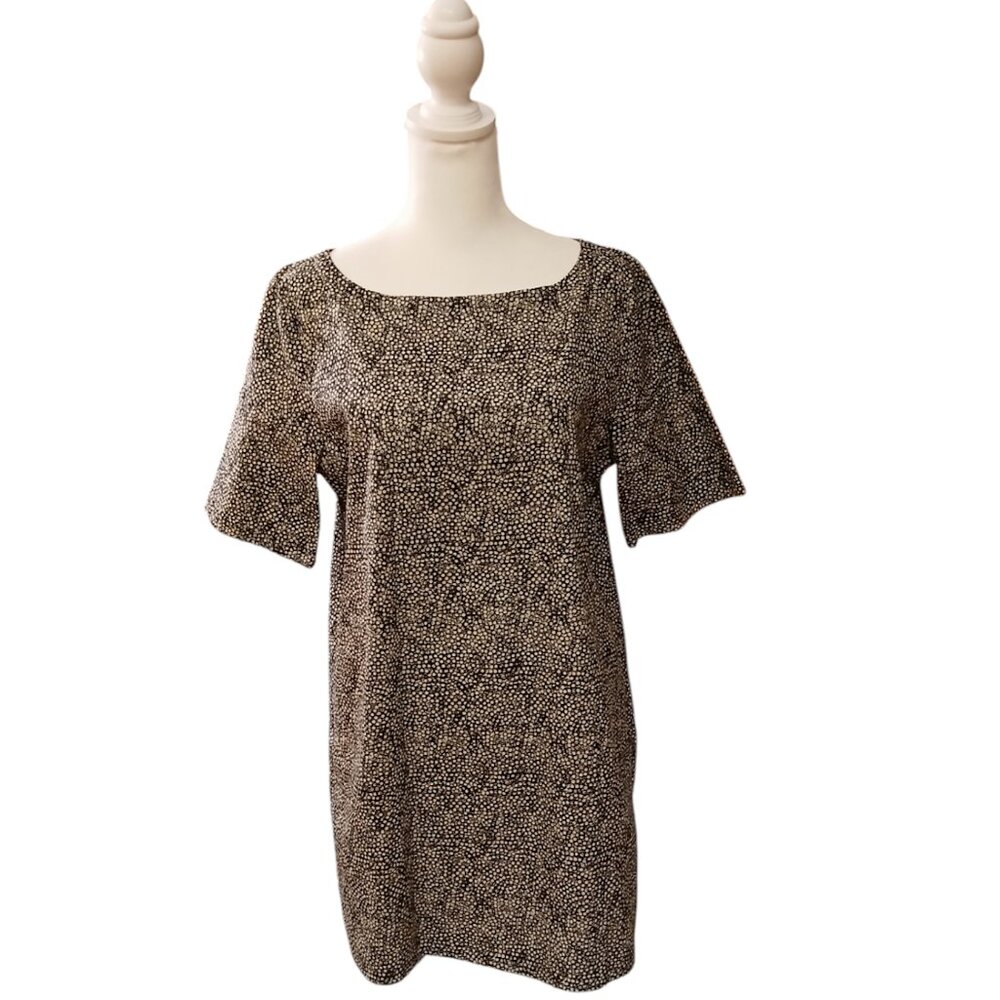 Eileen Fisher black and beige organic cotton top size S/P